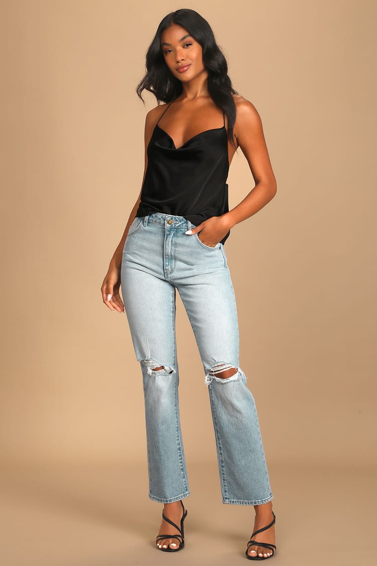 Rolla's Original Straight - Ripped Jeans - Light Wash Jeans - Lulus