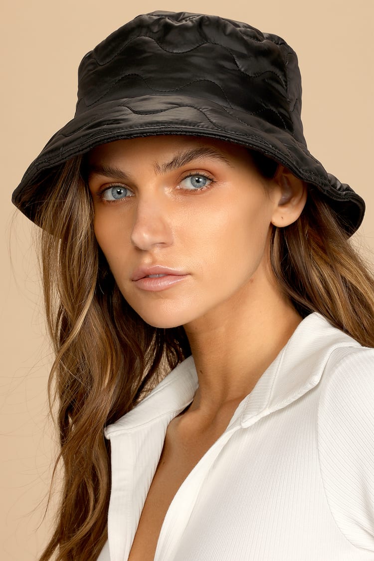 Vero Moda Claire - Black Bucket Hat - Quilted Bucket Hat - Lulus