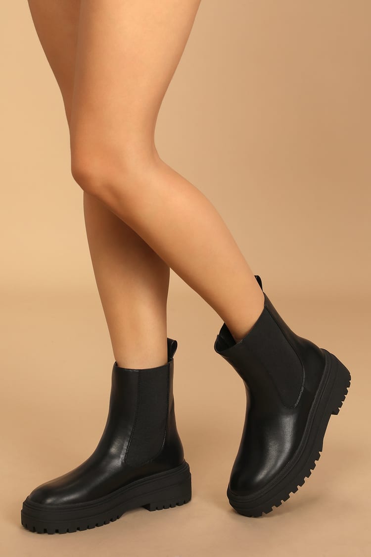 Black Ankle Boots - Platform Boots - Chelsea Boots - Booties - Lulus