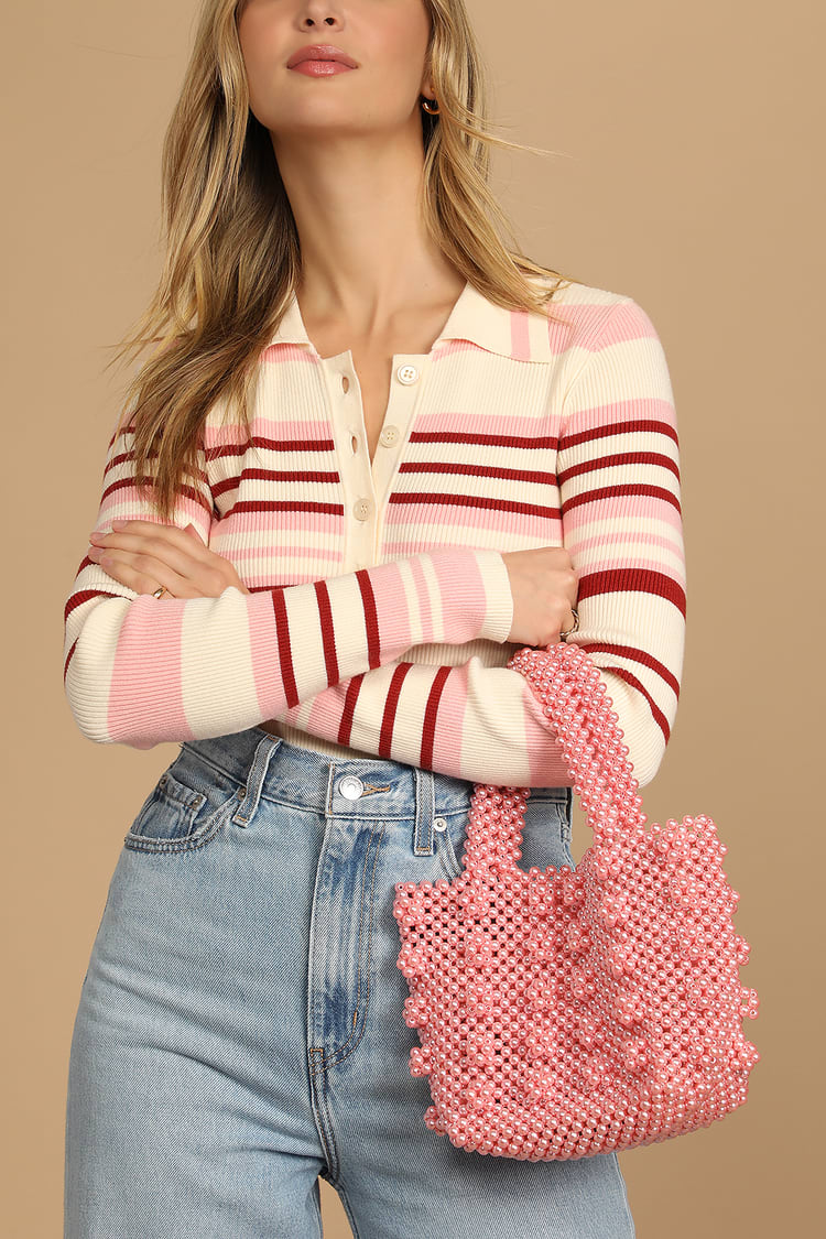 Blush Pink Handbag - Pearl Handbag - Tote Handbag - Handbag Purse - Lulus