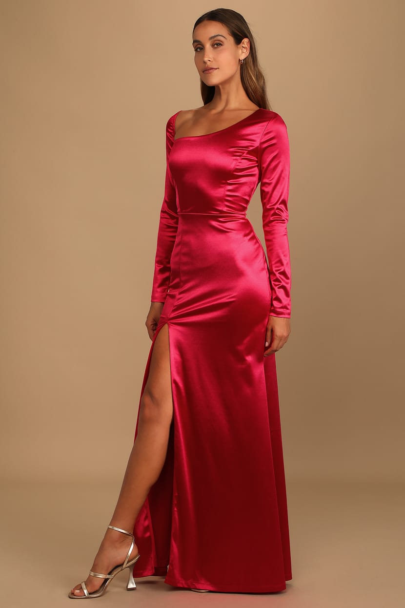 Red Dress - Satin Maxi Dress - Mermaid Maxi Dress - Lulus
