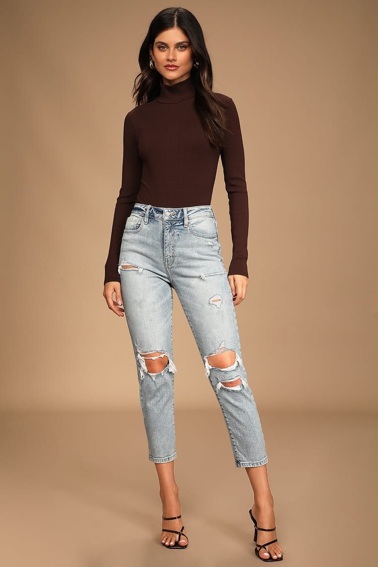 Cute High Waisted Jeans - Ripped Jeans - Light Wash Skinny Jeans - Lulus