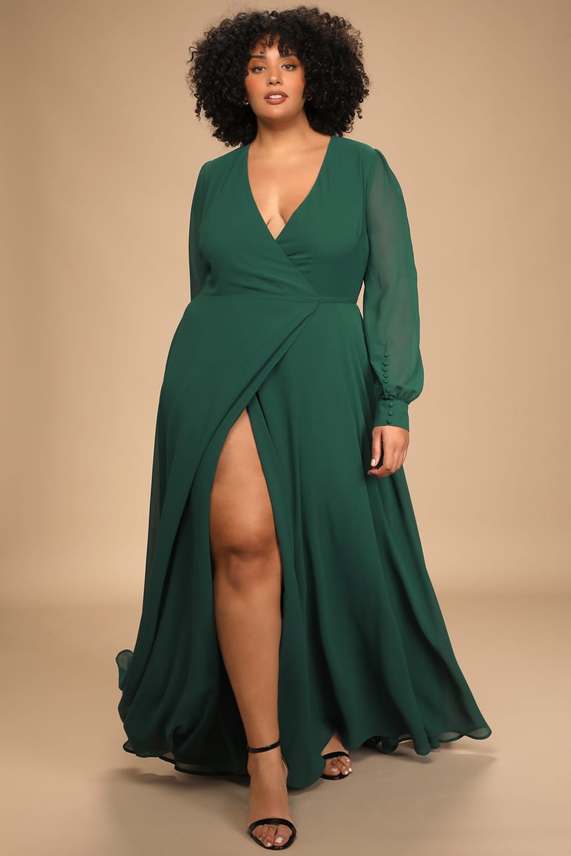خنق مخلب واقعي plus size green dress with bell sleeves - canlarinsa.com