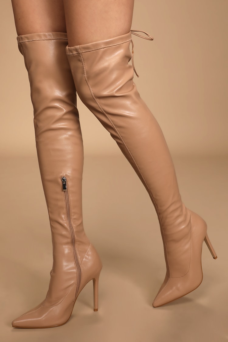 Bebo Wallis - Light Nude Boots - Over the Knee Boots - Boots - Lulus