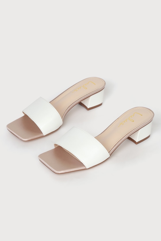 Color Block Sandals - White Sandals - Low Block Heel Sandals - Lulus