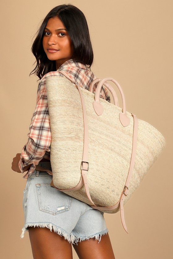 Lulus Start Your Vacay Natural Straw Oversized Backpack In Beige | ModeSens