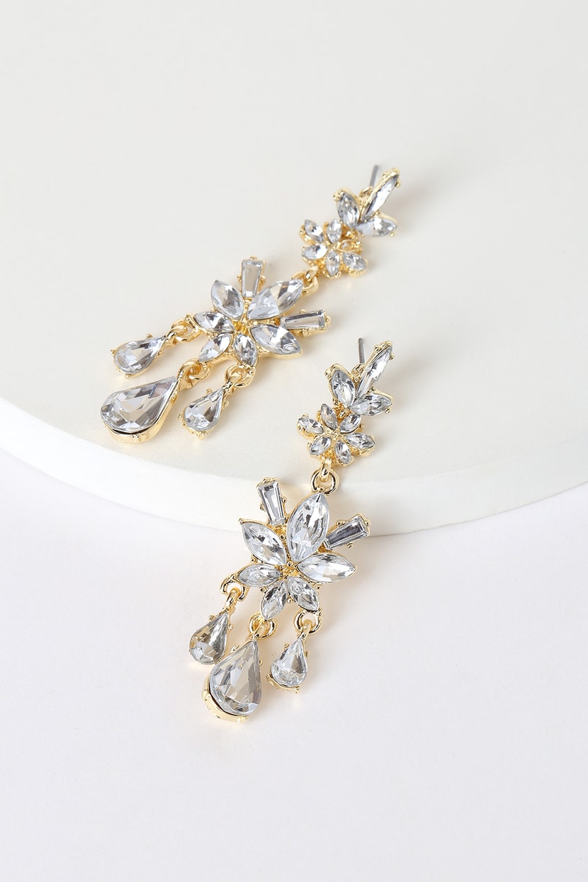 Gold Statement Earrings - Statement Earrings - Flower Earrings - Lulus