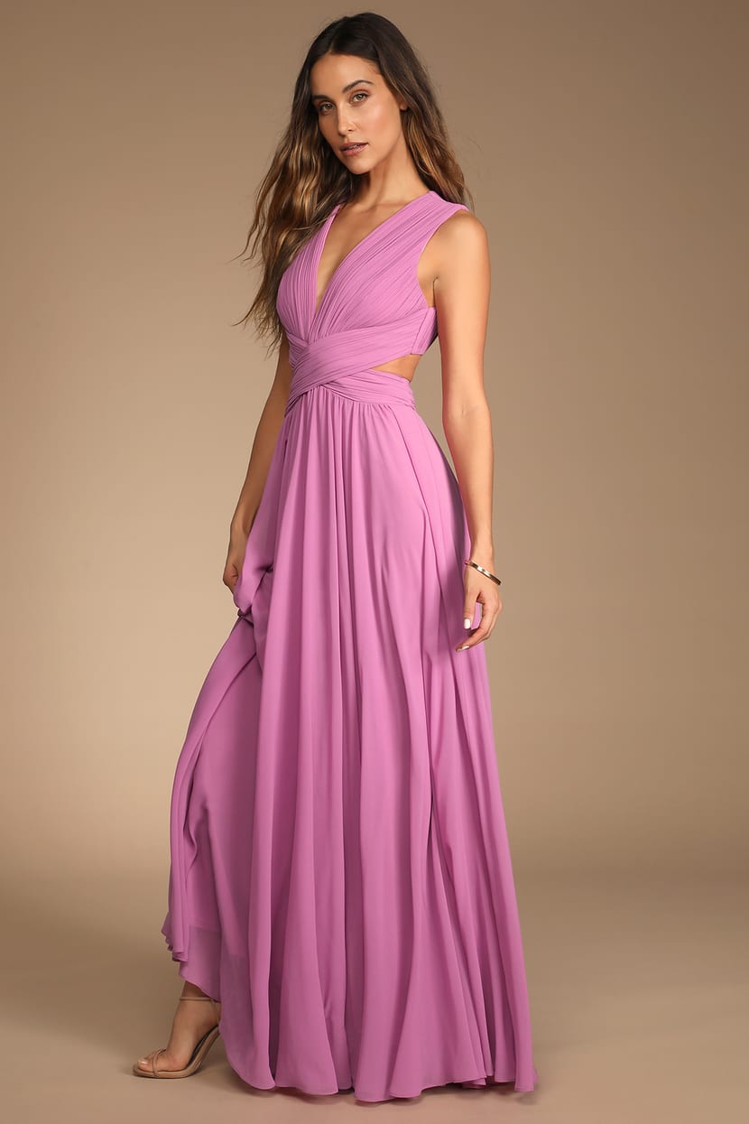 Lilac Pink Dress - Cutout Maxi Dress - Backless Maxi Dress - Lulus