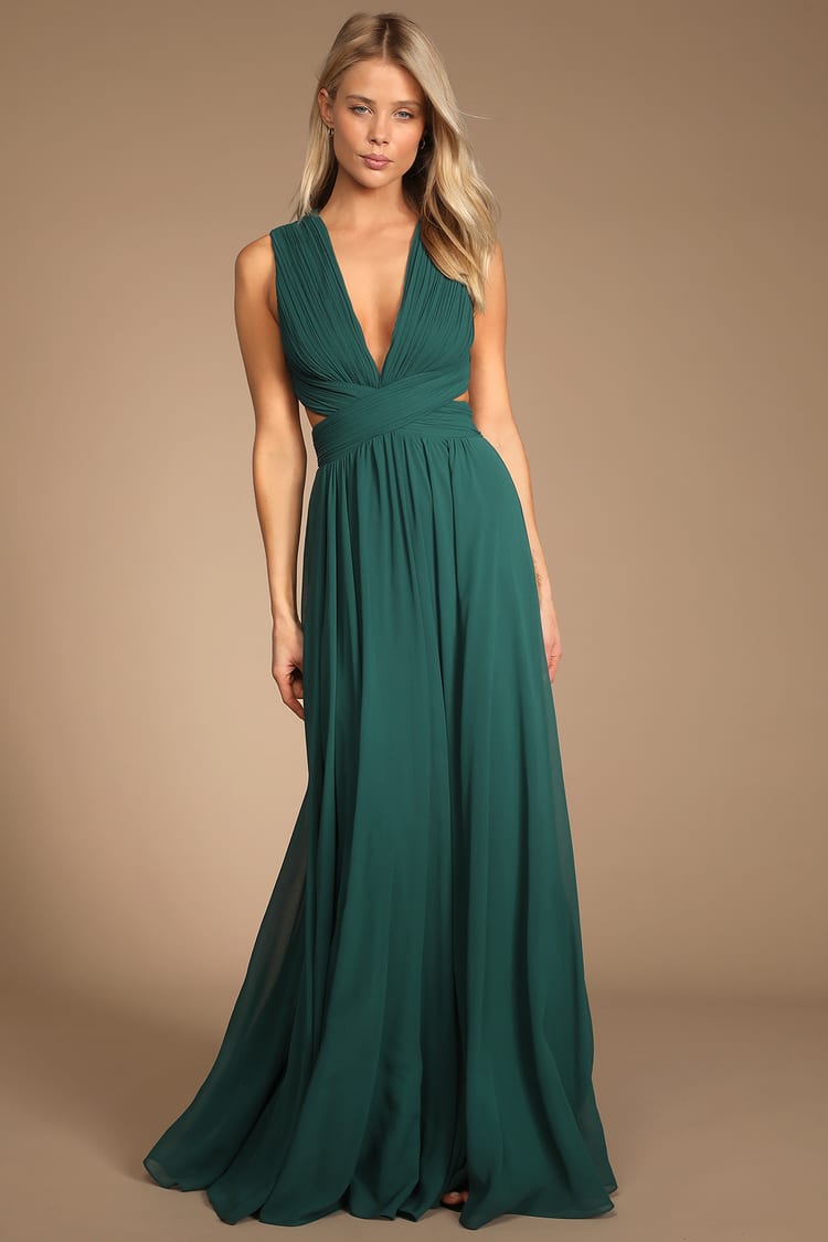 Emerald Green Dress - Cutout Maxi Dress - Backless Maxi Dress - Lulus