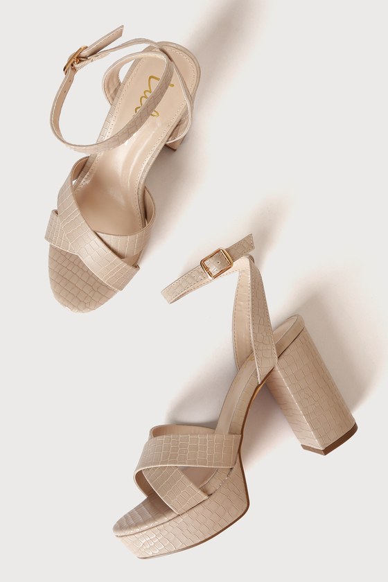 Nude hotsell croc heels