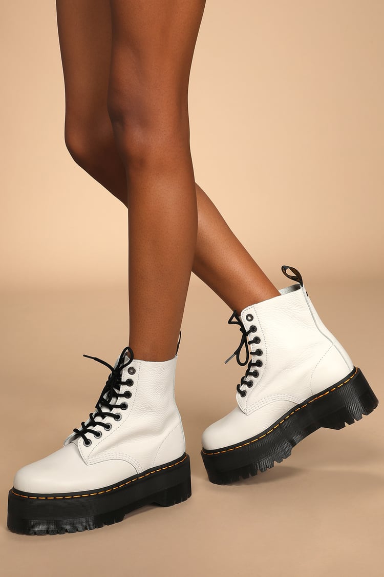 Dr. Martens 1460 Pascal Max Pisa - White Boots - Leather Boots - Lulus