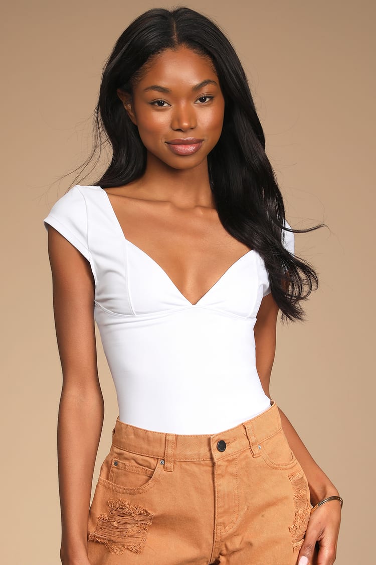 Free People Duo Corset Cami - White Cap Sleeve Top - Bustier Top - Lulus