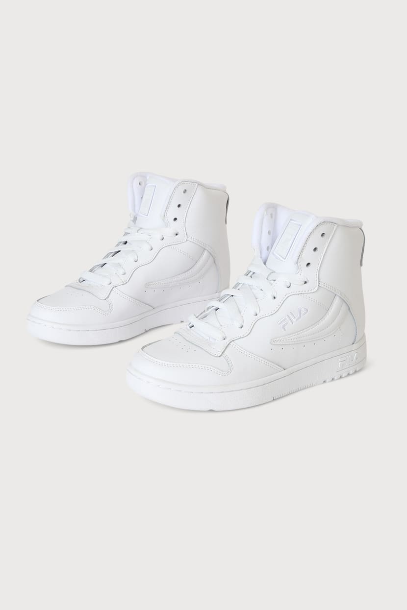 FILA WX-120 White - Leather Sneakers - High Top Sneakers - Lulus
