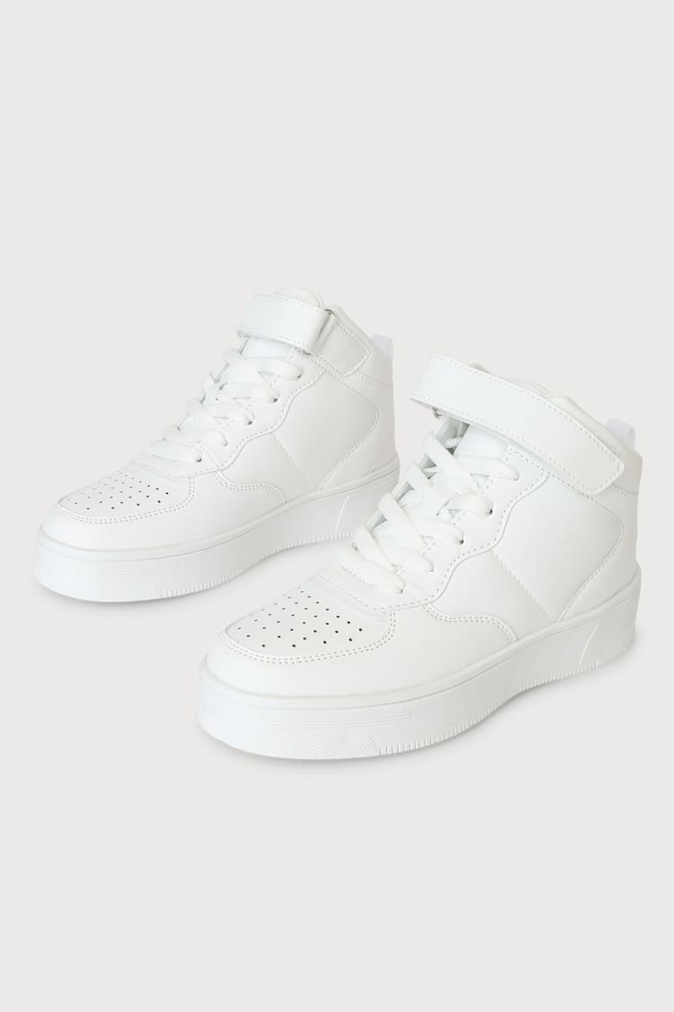 White High Tops - Flatform Sneakers - High Top Flatforms - Lulus