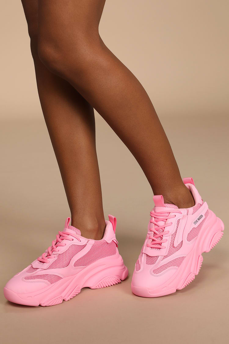 Steve Madden Possession Sneakers - Hot Pink Sneakers - Sneakers - Lulus