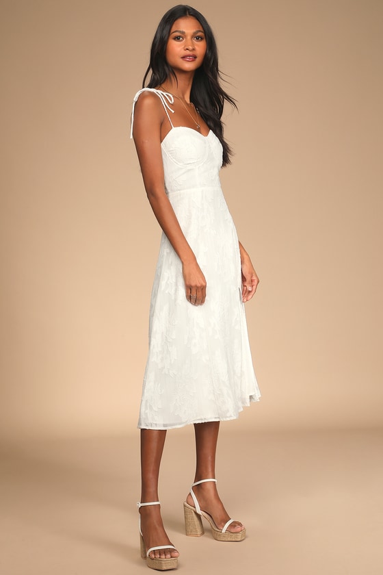Brailey Mini Dress - Puff Sleeve Fit and Flare Dress in White | Little white  dresses, White short dress, White engagement dresses