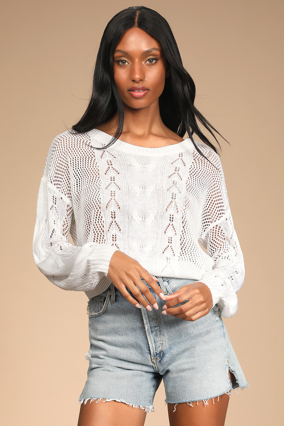 Light white shop sweater