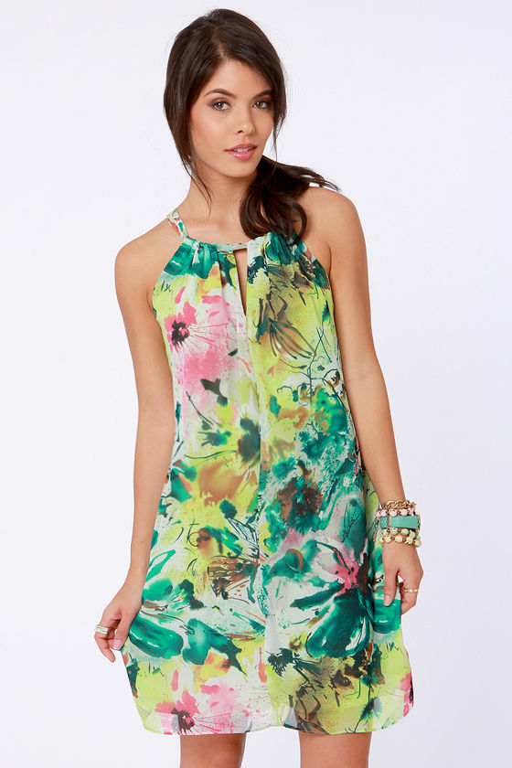 Pretty Floral Print Dress - Shift Dress - $49.00 - Lulus