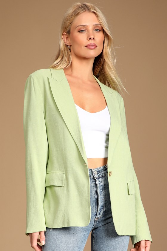 Lime Green Blazer - Long Sleeve Blazer - Oversized Blazer - Lulus