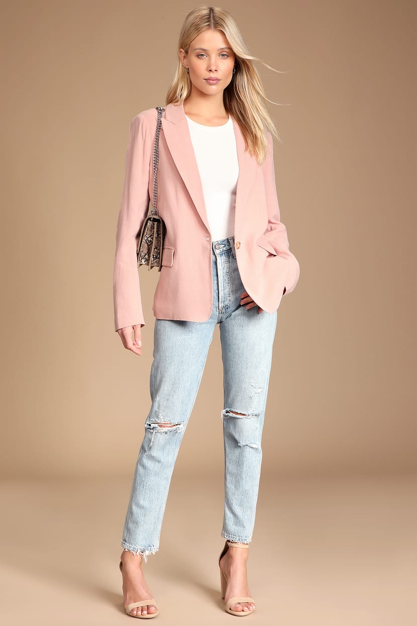 Mauve Pink Blazer - Long Sleeve Blazer - Oversized Blazer - Lulus