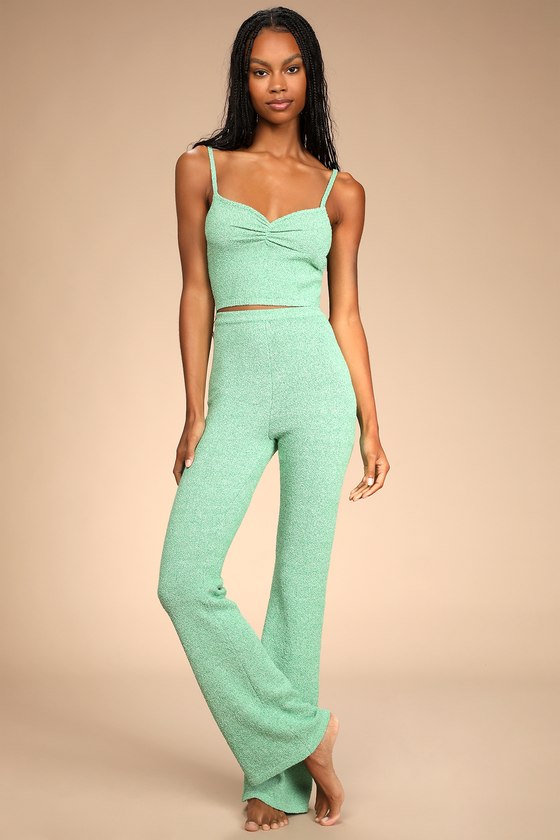 mesh flare pants