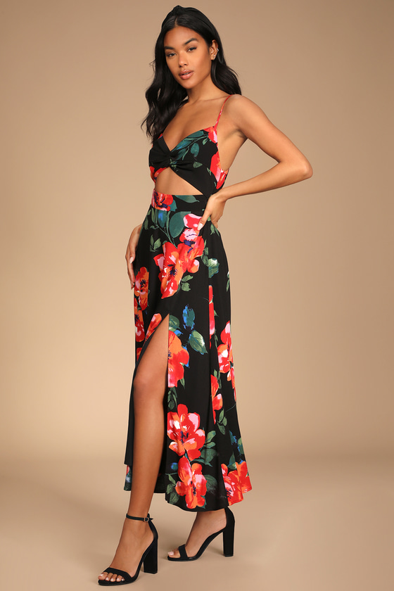 Tropical hotsell black dress