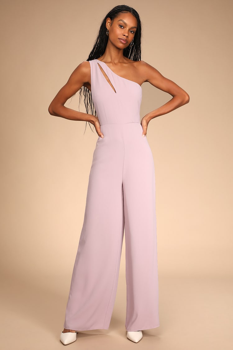 Lilac Jumpsuit - One-Shoulder Jumpsuit - Cutout Jumpsuit - Lulus