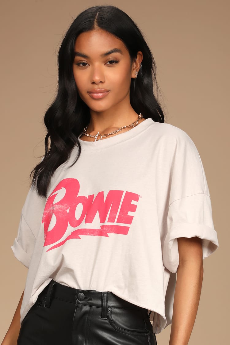 Bowie Graphic Tee - Stone Cropped Tee - Short Sleeve Crop Top - Lulus