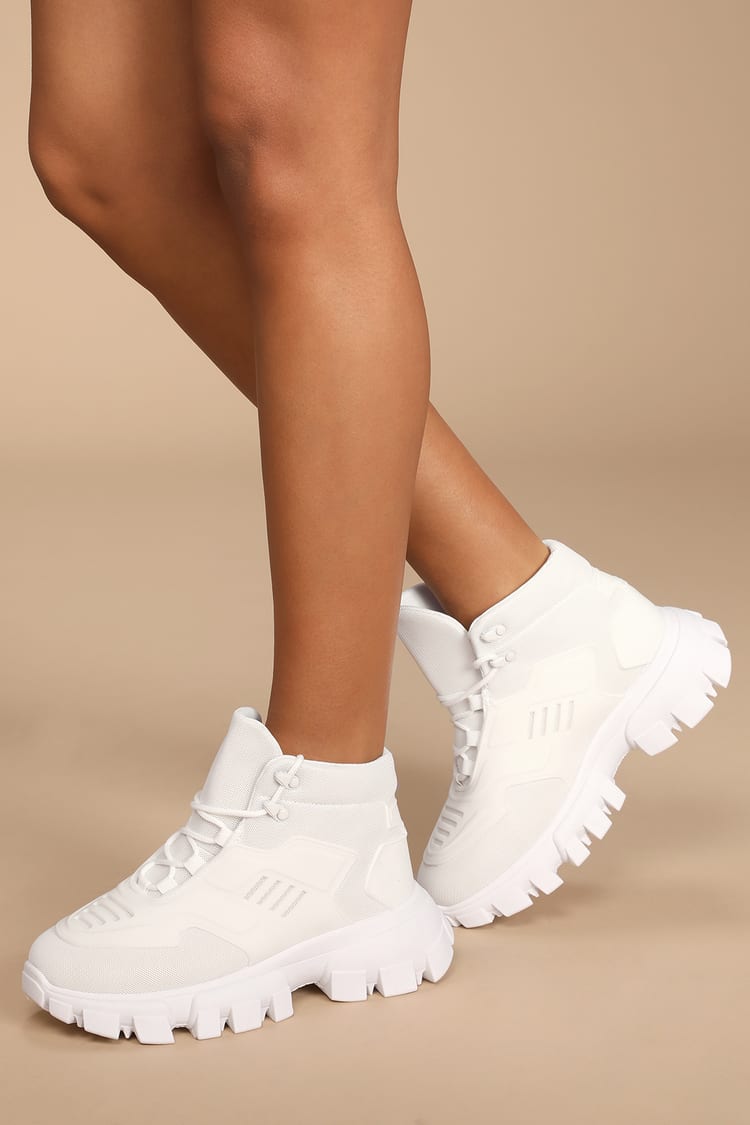White Sneakers - Chunky Sneakers - Lace-Up Sneakers - Sneakers - Lulus