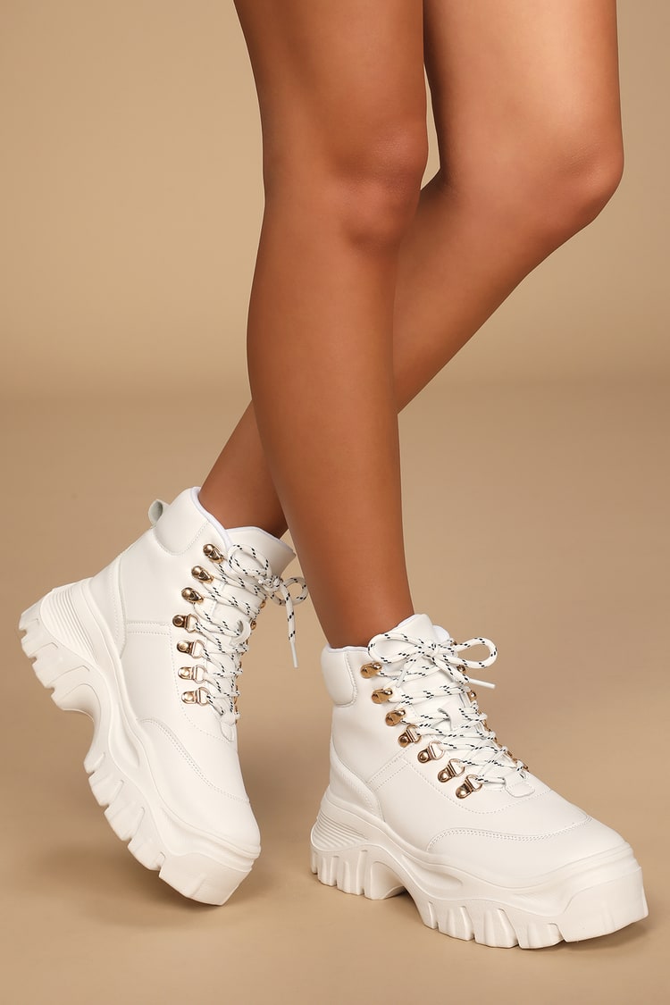 White Sneakers - Lace-Up Sneakers - Sneakers - Platform Sneakers - Lulus