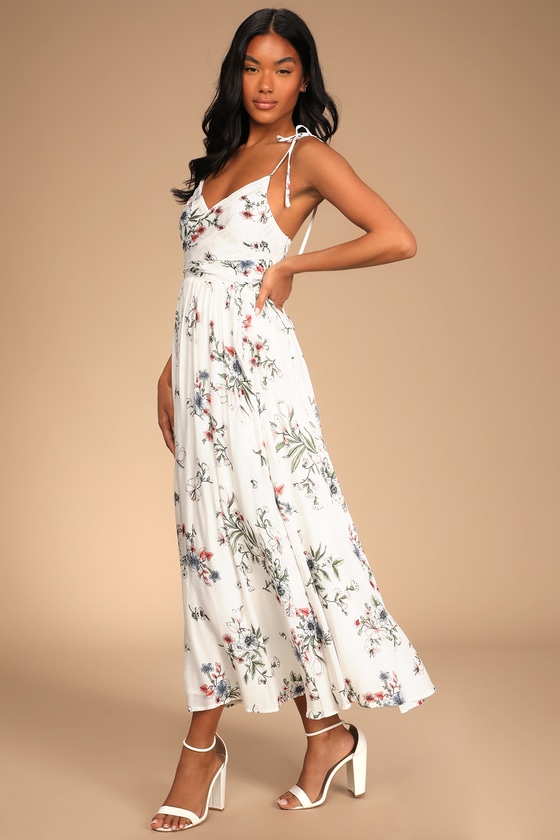 white tie shoulder maxi dress