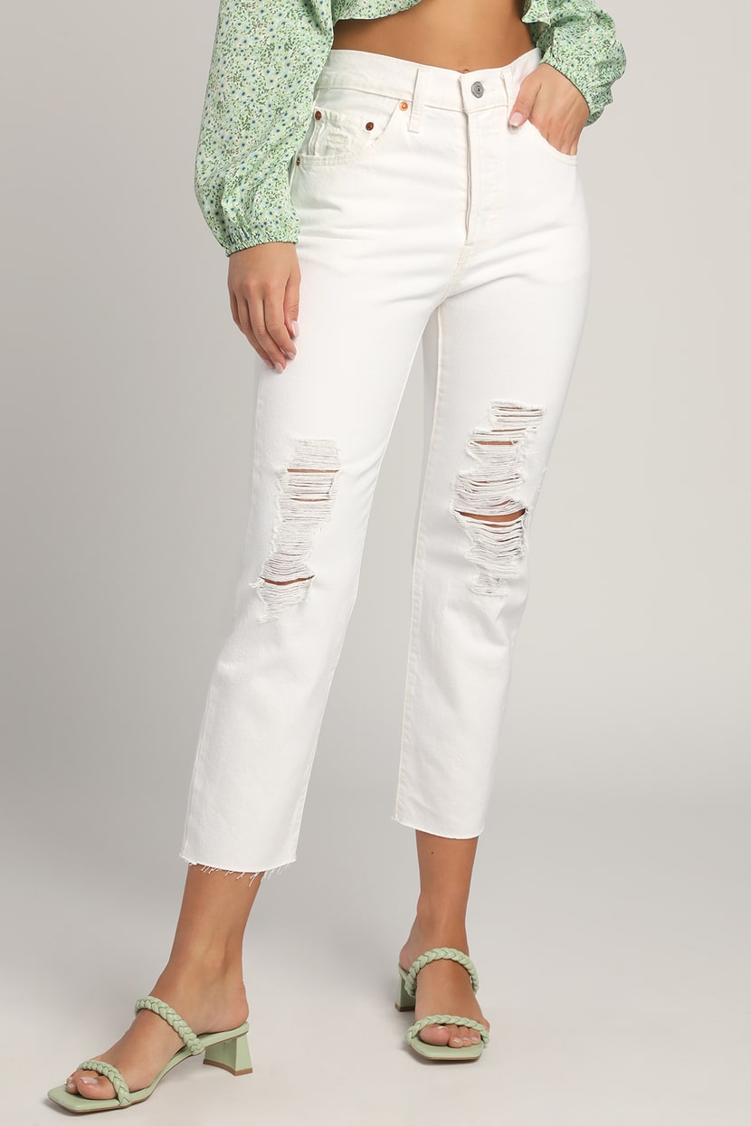Levi's 501 Crop Optic White - White Jeans - Women's Denim Jeans - Lulus