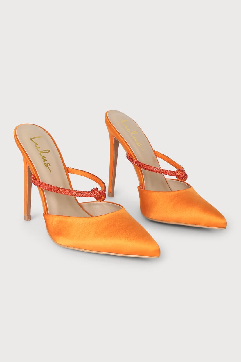 Orange Satin Heels - Satin Stilettos - Orange Heels - Lulus