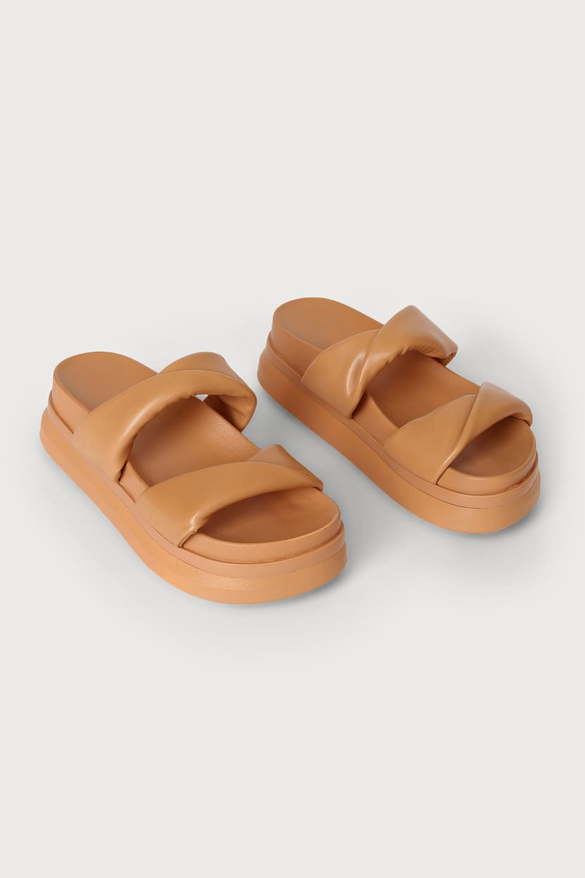 Natural Sandals - Flatform Sandals - Slide Sandals - Sandals - Lulus