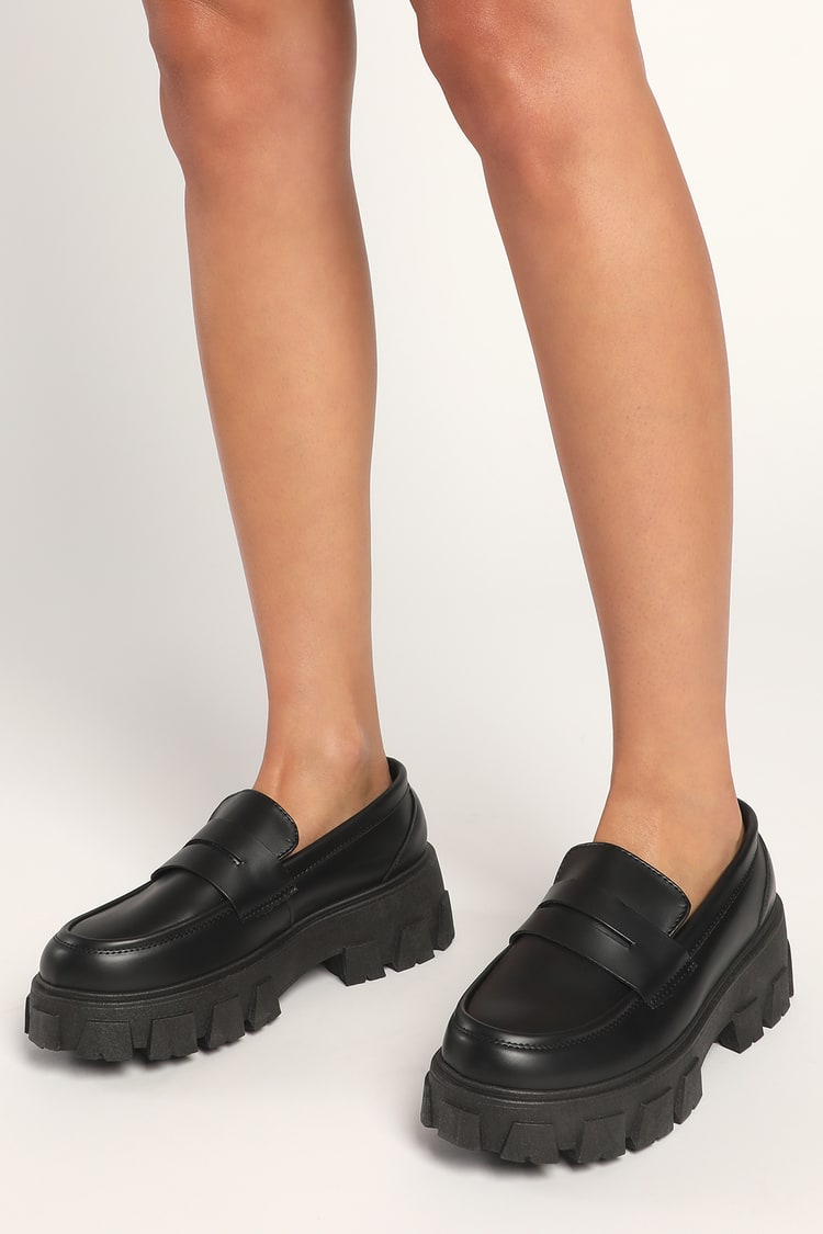 Black Loafers - Platform Loafers - Loafers - Platform Shoes - Lulus