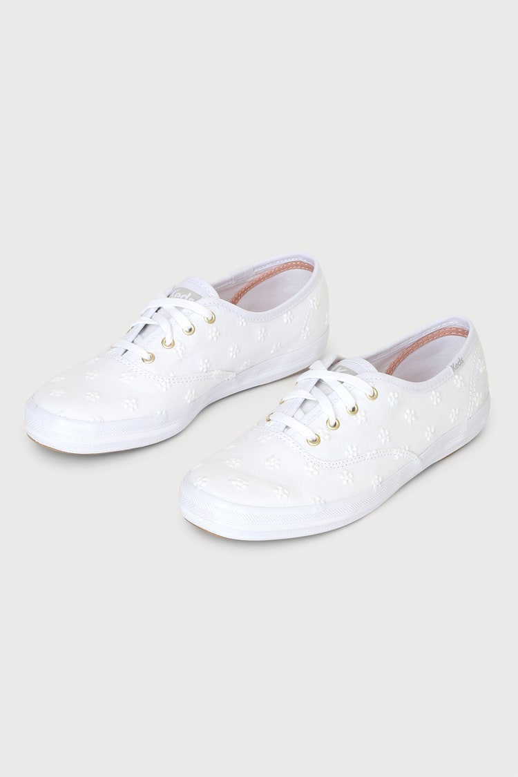 Keds Champion - White Sneakers - Lace-Up Sneakers - Daisy Flats - Lulus