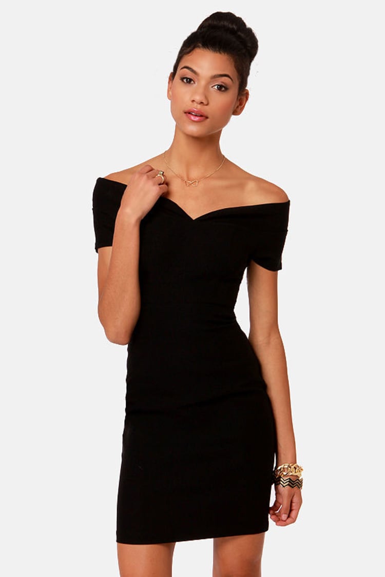 Hot Black Dress - Off-the-Shoulder Dress - $41.00 - Lulus