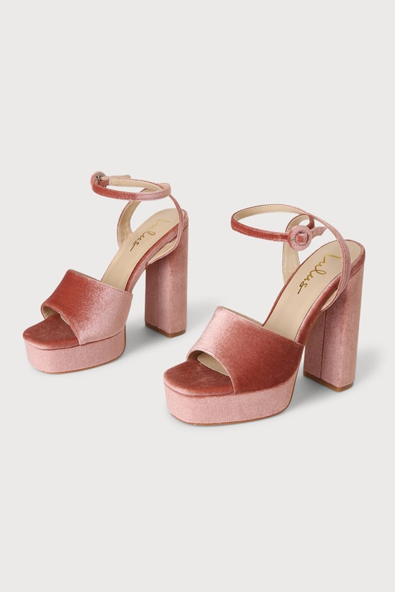 AUTHENTIC Gucci Rose open-top Velvet online Platform Heels