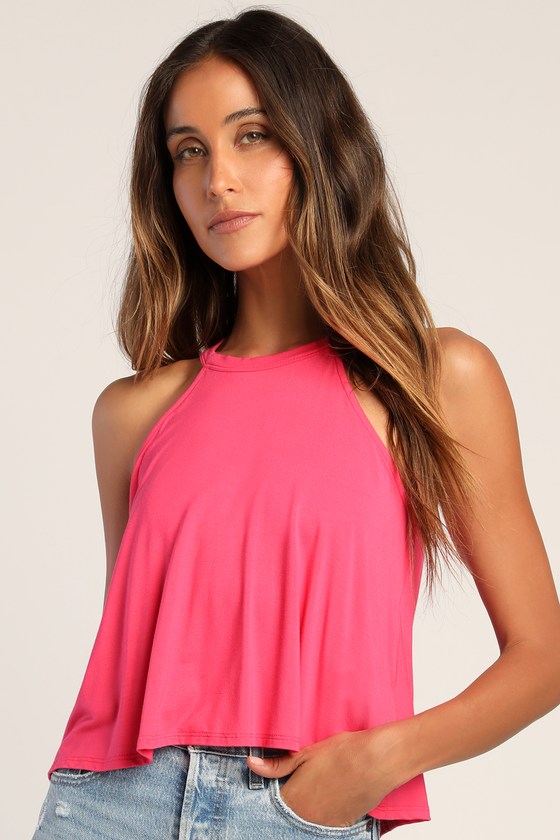 Pink Tank Top Crew Neck Top Loose Fitted Top Tank Top Lulus