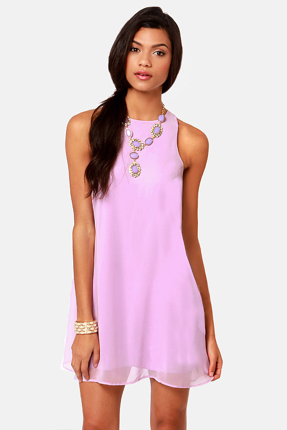 Cute Lavender Dress - Chiffon Dress - $37.00 - Lulus