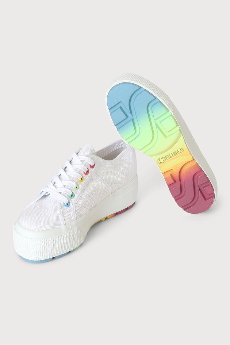Superga 2790 Tank Multicolor Rainbow - White Sneaker - Pride 2022 - Lulus
