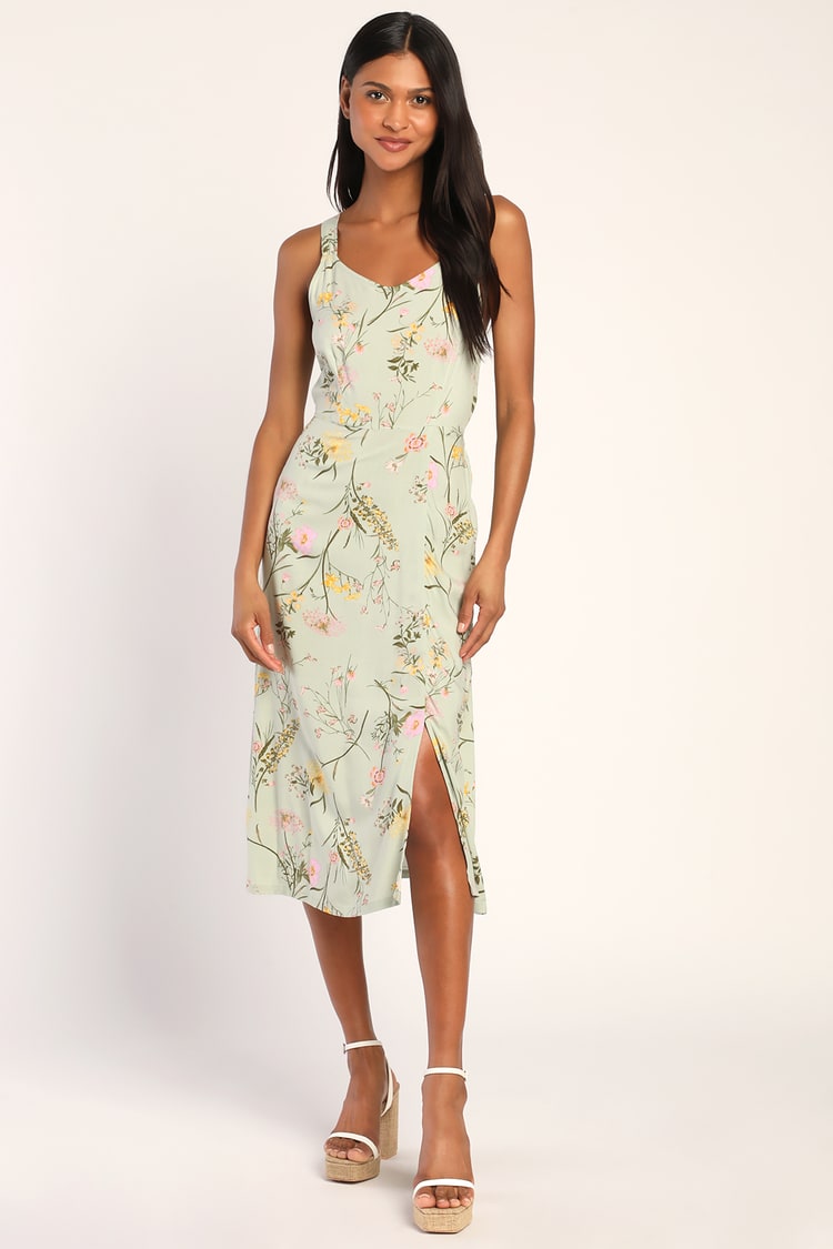 Vero Moda Simply Easy - Floral Print Dress - Sage Midi Dress - Lulus