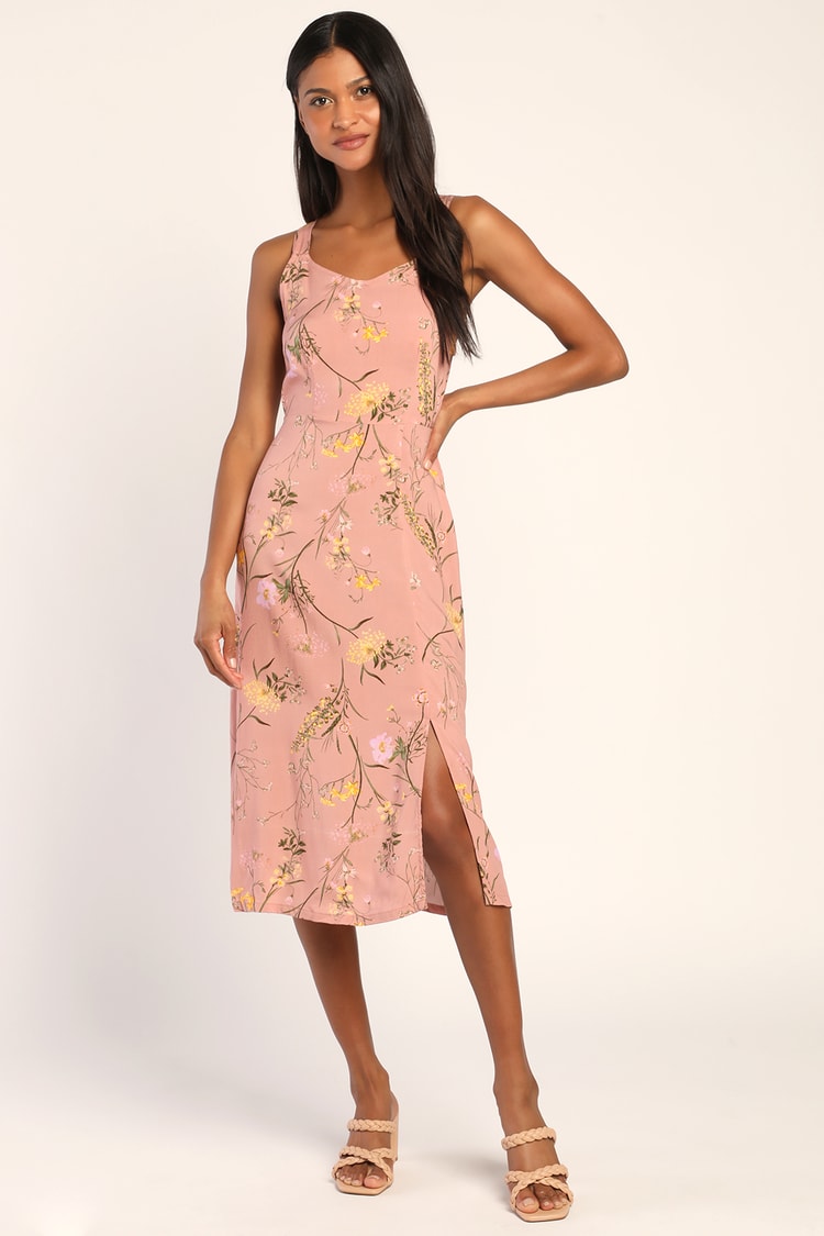 Vero Moda Simply Easy - Floral Print Dress - Pink Midi Dress - Lulus