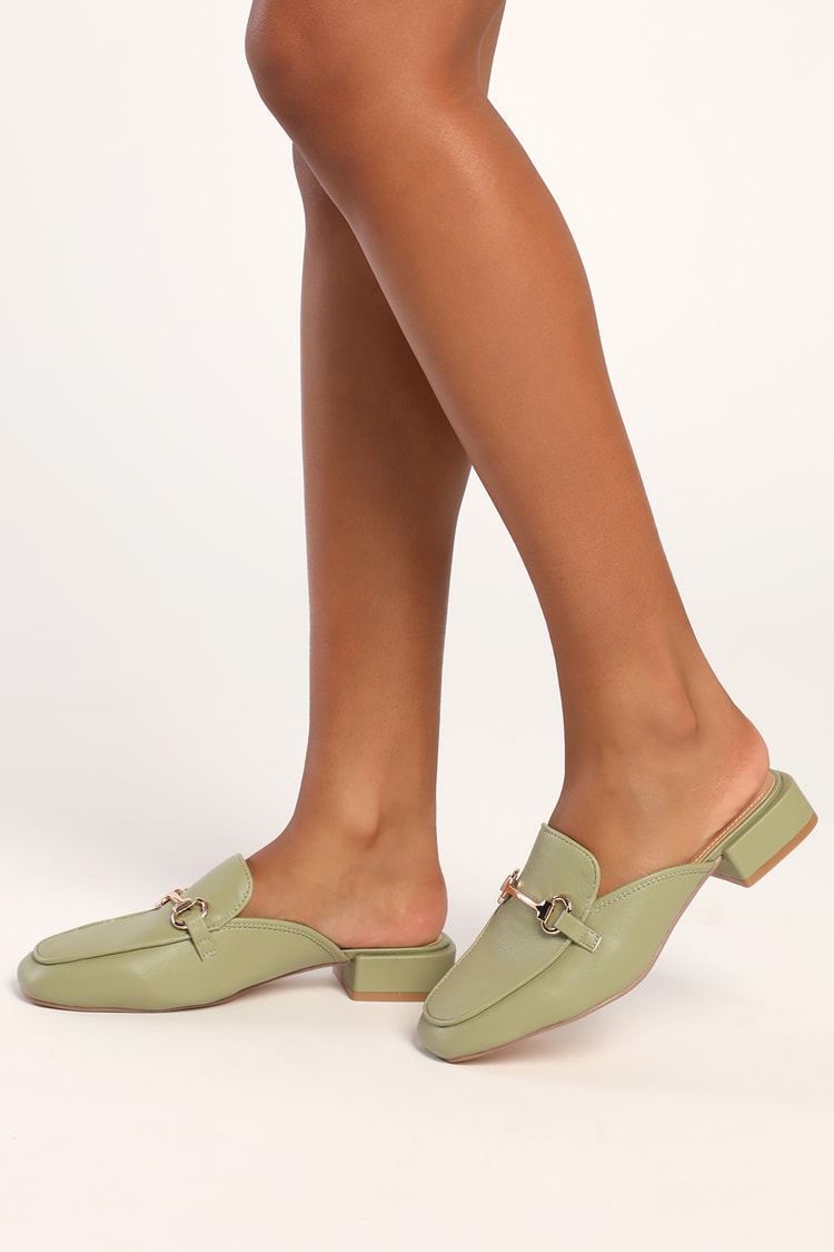 Green Loafers - Loafer Mules - Loafer Slides - Slide-On Loafers - Lulus