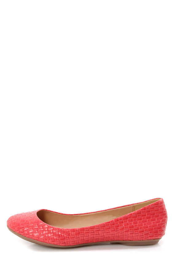 GoMax Sienna 22X Red Basketweave Ballet Flats - $35.00 - Lulus