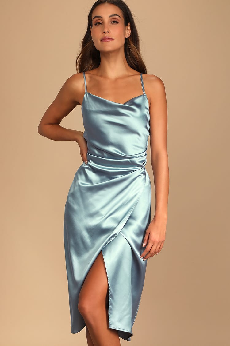 Clearance Elegant Bra-In Silk Midi Dress M
