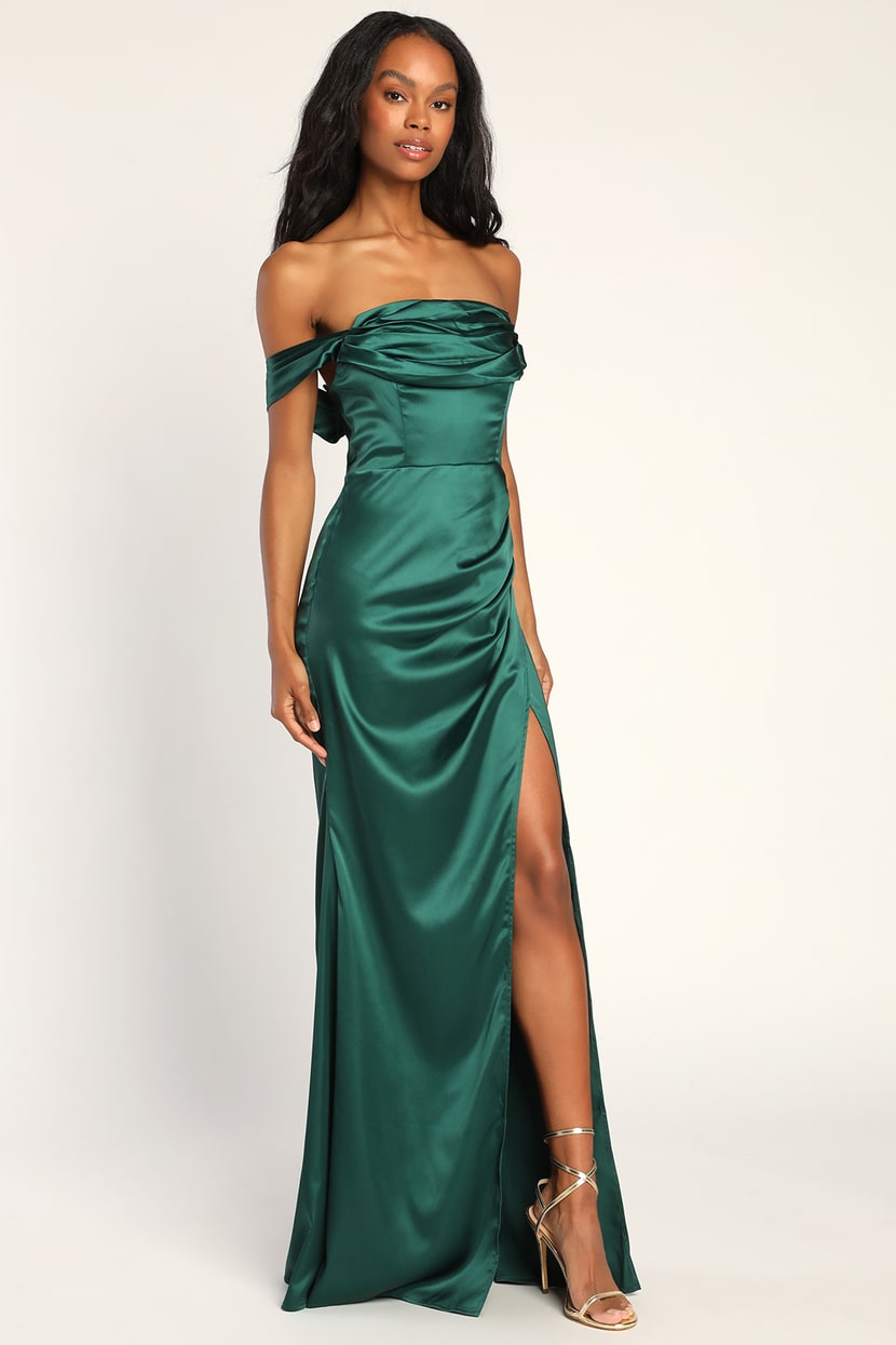 Emerald Green Maxi Dress - OTS Maxi Dress - Cowl Neck Maxi Dress - Lulus