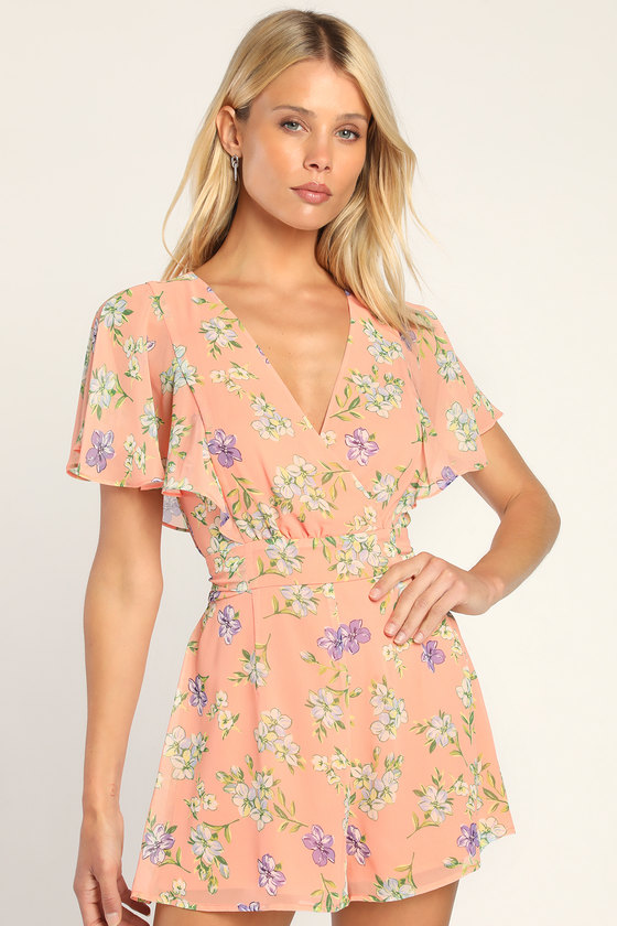 pink floral rompers