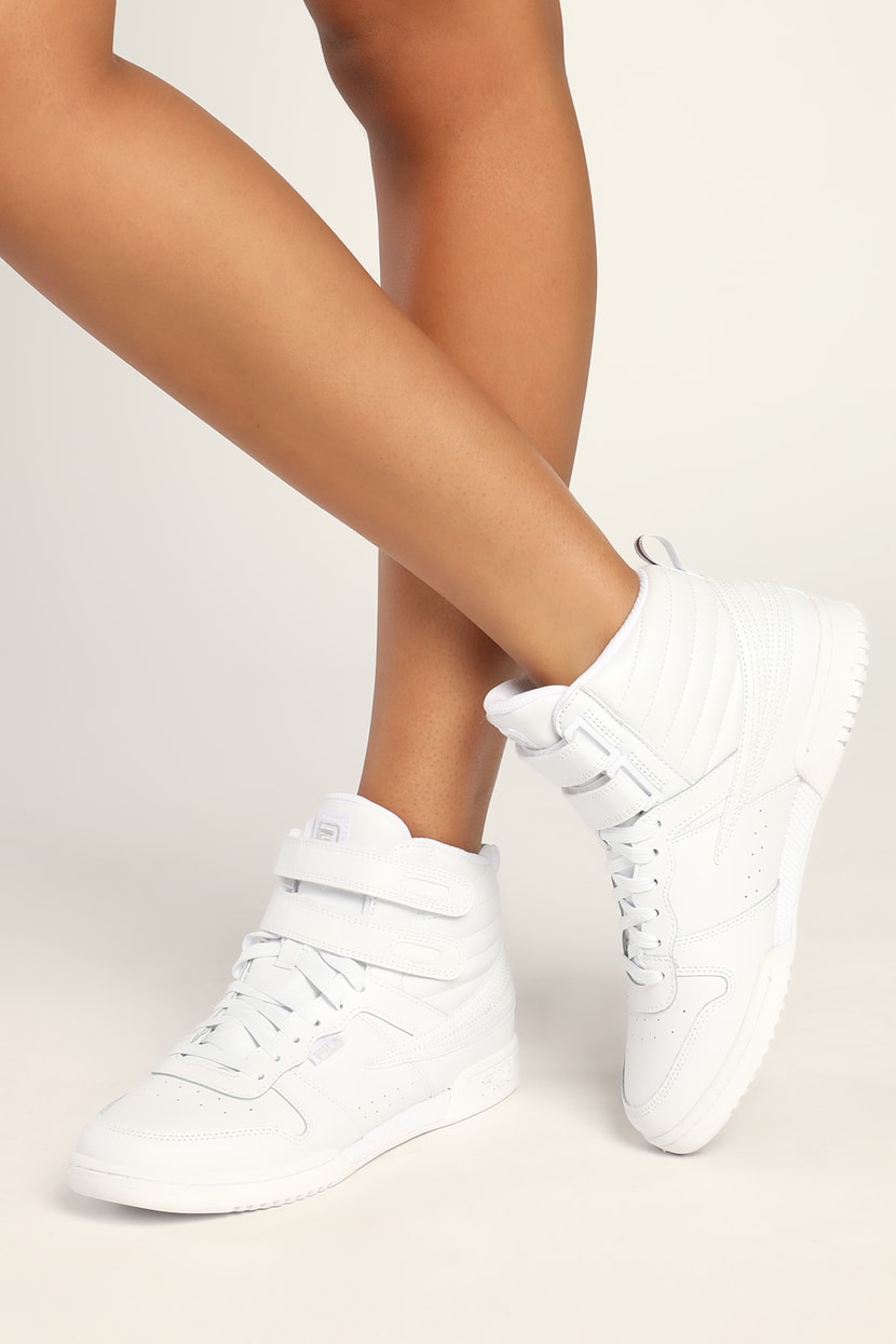 FILA F-14 White Sneakers - Padded High Top Sneakers - High Tops - Lulus