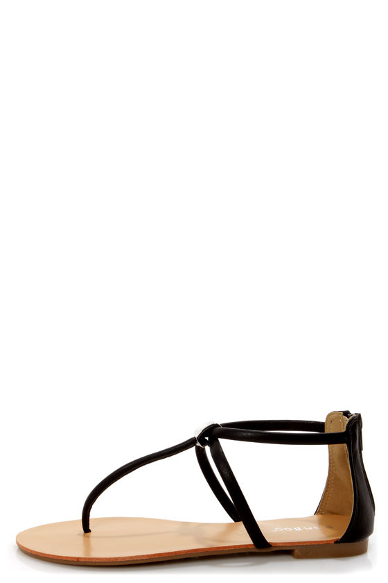 Bamboo Grayson 01 Black T-Strap Thong Sandals - $22.00 - Lulus